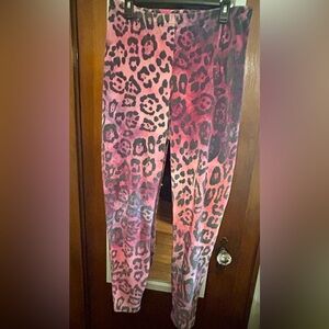 NWOT SpiritHoods velvet Pink leggings size XXL